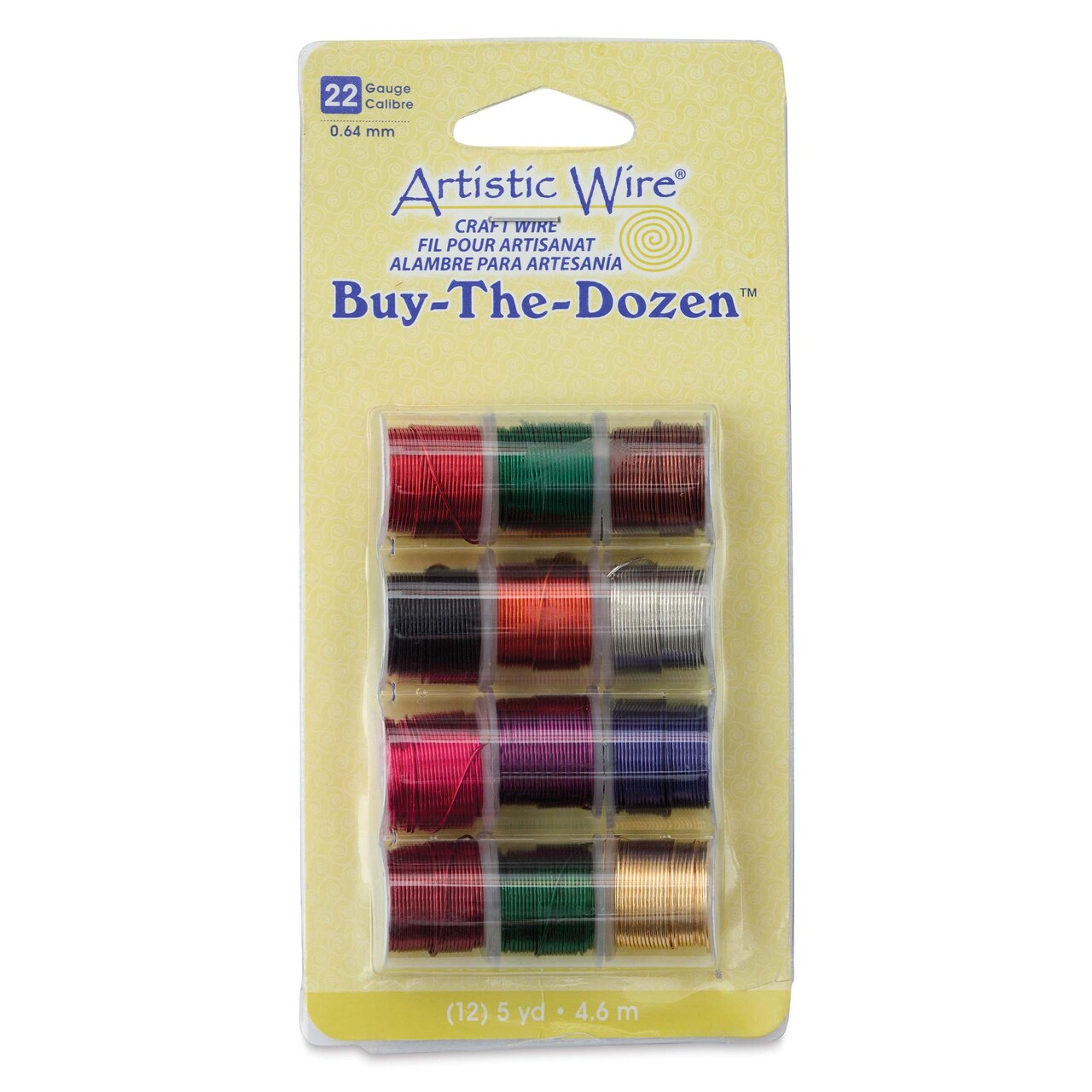 Artistic Wire Colored Copper Craft Wire - Buy-The-Dozen, Assorted Colors, 22 Gauge, 15 ft, Set of 12